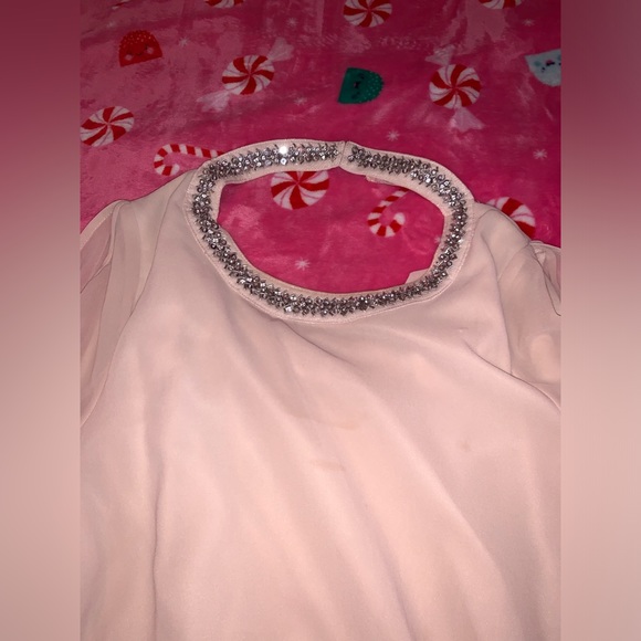 Cream Blouse with stone accent shoulder out style - Picture 7 of 14